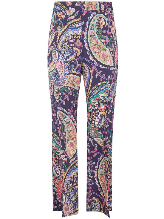 ETRO Women Straight Pants WREA0069 99SASU8 X0884 PRINT BLACK MULTICOLOR