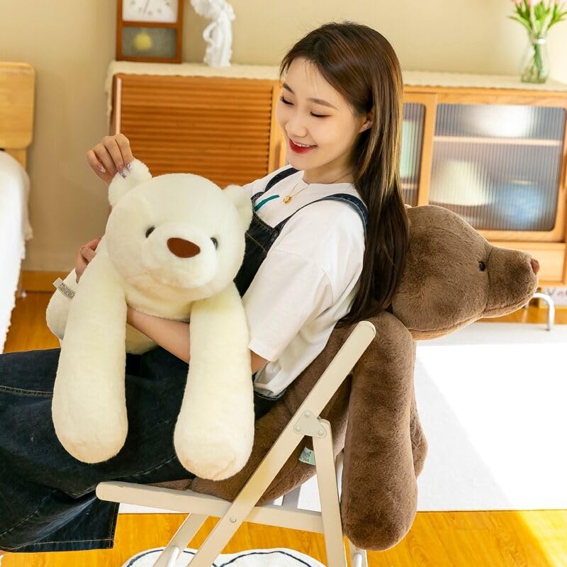 くま大きいぬいぐるみ抱き枕 特大 くま/テディベア 可愛い熊 動物 大きい/巨大 お誕生日プレゼント/熊縫い包み/クマ抱き枕/お祝い/ふわふわぬいぐるみ (ホワイト 120cm)