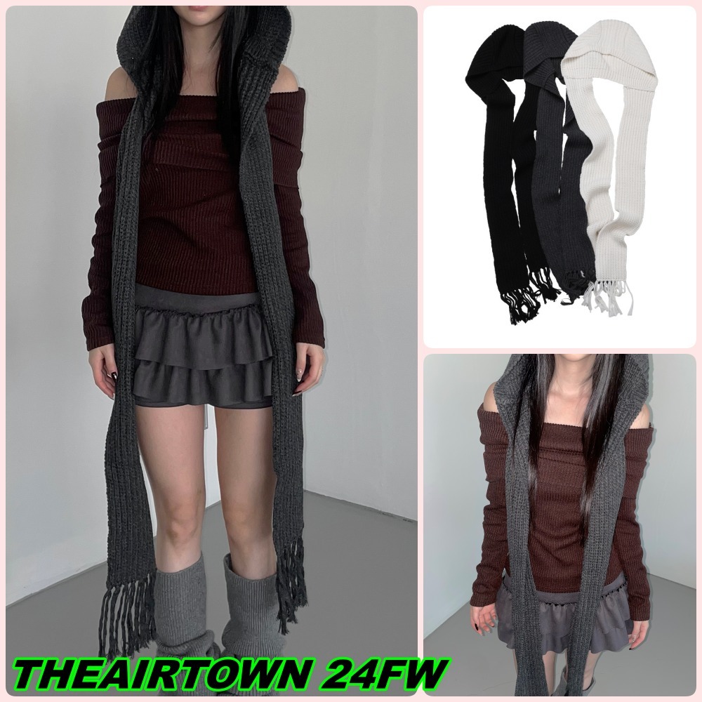 【THEAIRTOWN】knit hood muffler(3 color)
