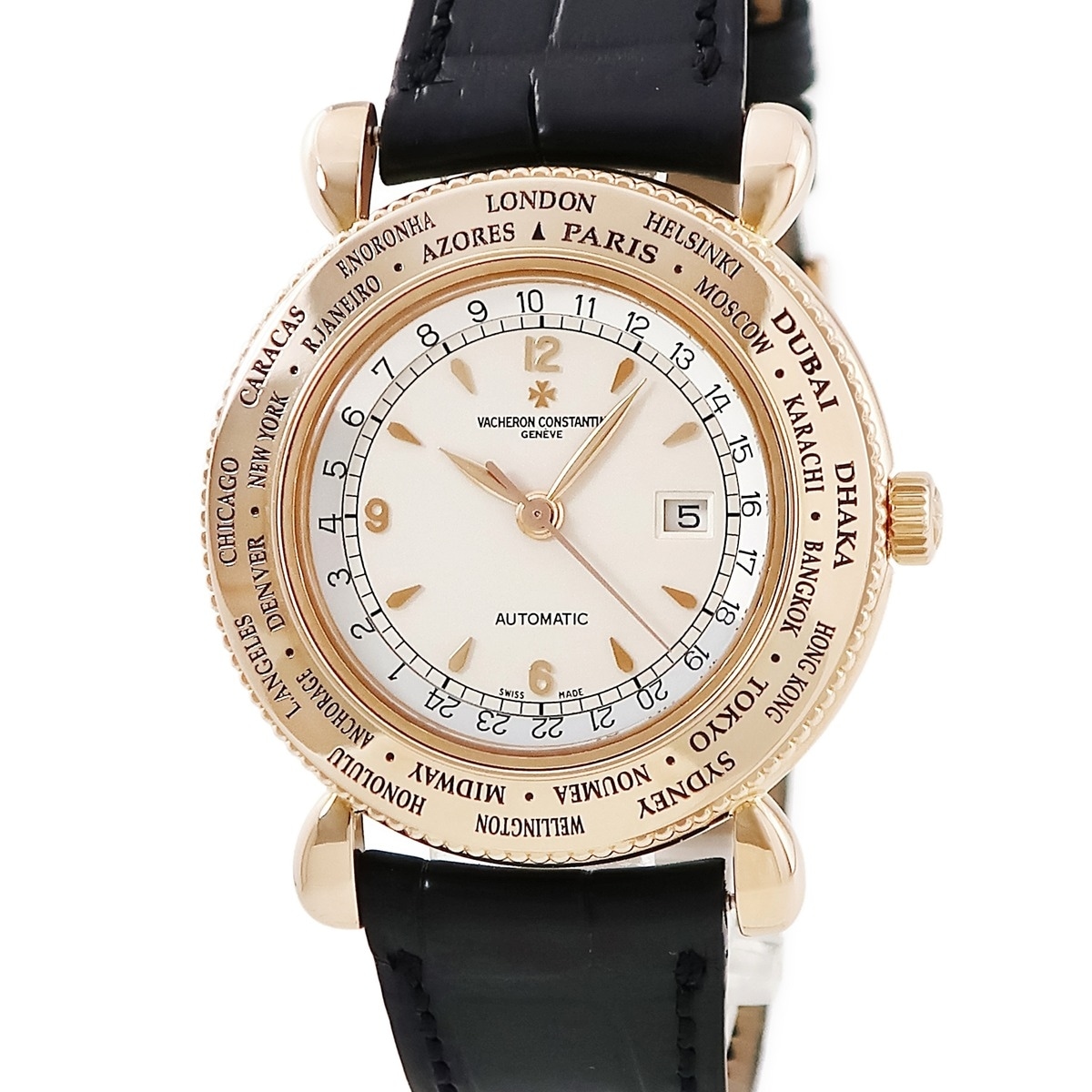 エヴァシオン ワールドタイマー 48250/000R 自動巻き メンズ OH済 K18RG無垢 GMT 限定 3年保証