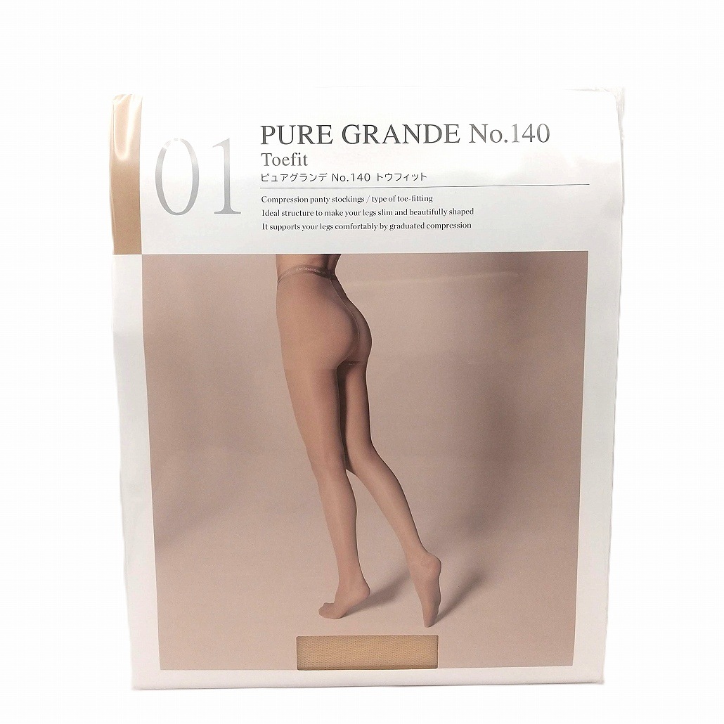 ダイアナ　ピュアグランデ　No.140　トウフィット　L　ナチュラルスキン　ベージュ　補正　ストッキング　パンスト