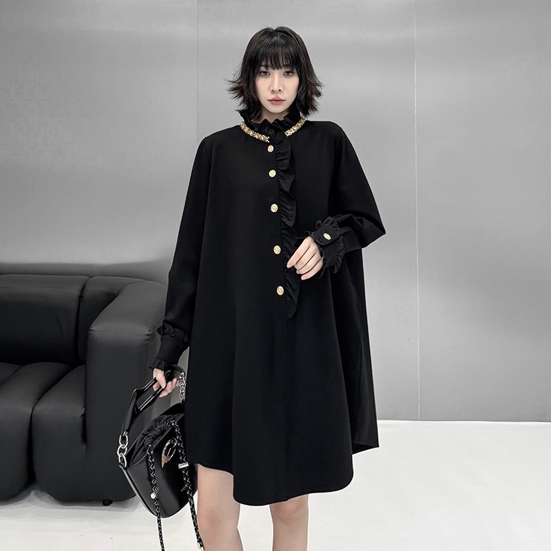 2025春 シャツワンピース おしゃれ フリル レディース ショートワンピース 関連商品購入可能