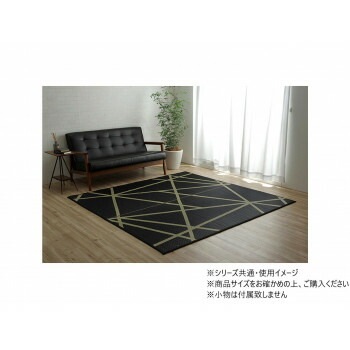 ラグ い草 モダン 日本製 ウレタン 抗菌防臭 約191x250cm ブラック 1051480033904