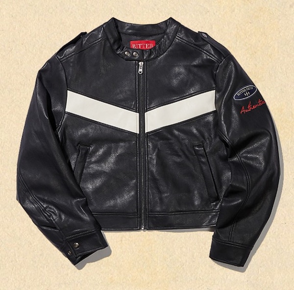 Qoo10 BITTER CELLS Leather Jacket ミドル ポ