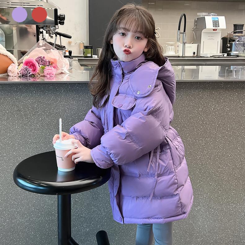 子供 ダウンコート コート 中綿 ロング ダウン キッズ ダウンジャケット 女子 オーバー ジャケット 厚手 撥水加工 ロング丈 可愛い オシャレ 防寒 冬