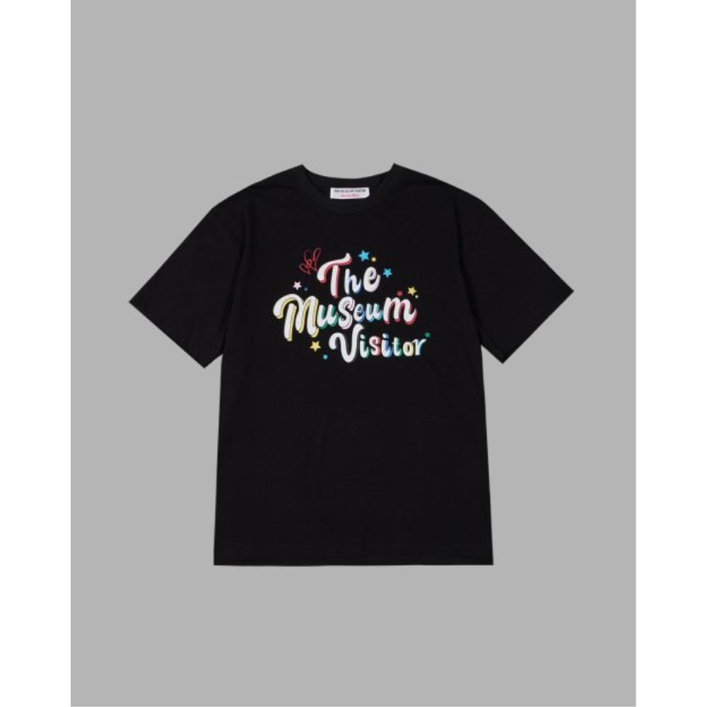 THE MUSEUM VISITOR PARTY GLITTER LOGO TSHIRTS BLACK 0961