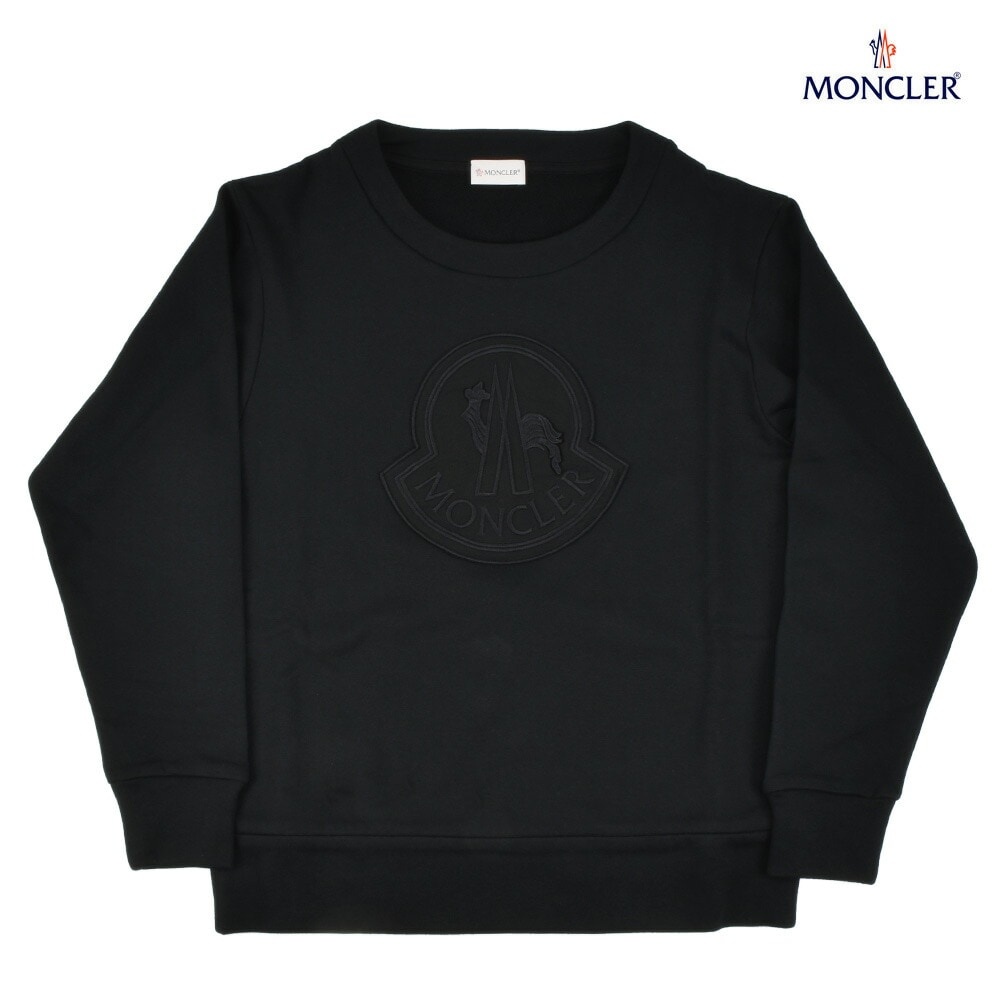 モンクレール MONCLER ロゴパッチ スウェット プルオーバー トレーナー レディース ブラック 黒 8G712.00 V8101/999 BLACK[8g71200-999]