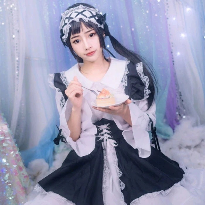 【2点購入で150OFF】品質良い!店舗お勧め! 【急速出荷】ロリータ エプロンセット 甘ロリ ゴスロリ メイド ワンピース レディース ゴシック 姫 メイドカフェ メイド喫茶 コスプレ 制服 可愛い