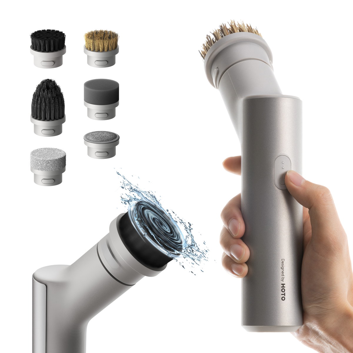 HOTO 電動キッチンスクラバー 電動ブラシ キッチン掃除 電動掃除ブラシ 充電式 コードレス 床掃除 掃除 台所掃除 防水 軽量 浴槽磨き 風呂掃除 浴室掃除 プレゼント 女性 母 母の日