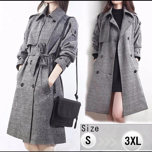 新入荷！ トレンチコートスプリングコートアウターレディースコートロングコート春アウターカジュアル