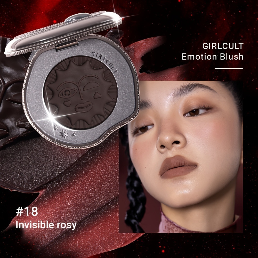 Girlcult Emotion Blush - マット ピーチピンク コンテューリング パウダー植物スクアラン含有明るくするための軽いカバレッジ全ての肌のトーン美容強化剤 マットフィニッシュ 軽量パ