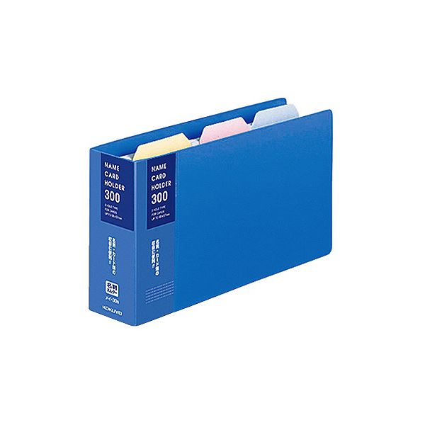 (まとめ) コクヨ 名刺ホルダー(替紙式) 2穴300名 タテ入れ 青 メイ-30B 1冊 (×30セット)