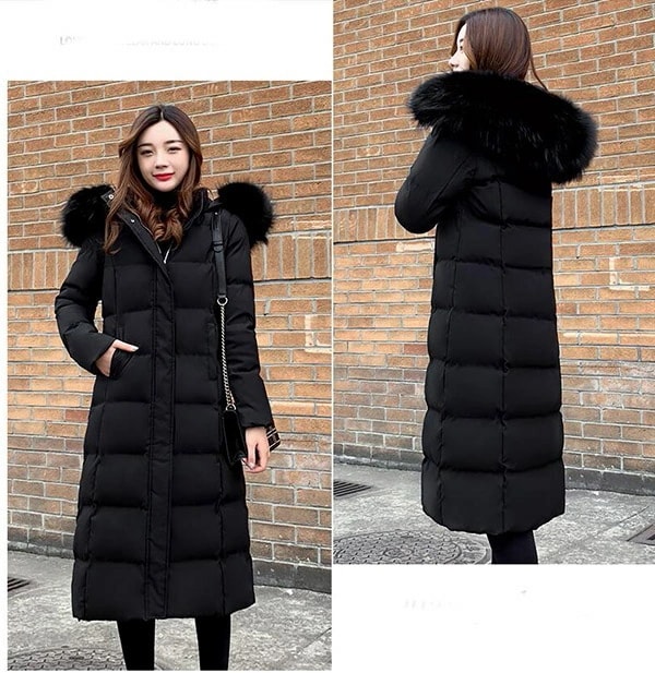 翌営業日発送L 黒 ダウンコート ダウンジャケット アウター ダウン ロングコート 超ロング コート着痩せ 膝下丈 暖かい 厚手 防寒 撥水 軽量 dw149s1g4kc /返品・交換・同梱不可 7,124円