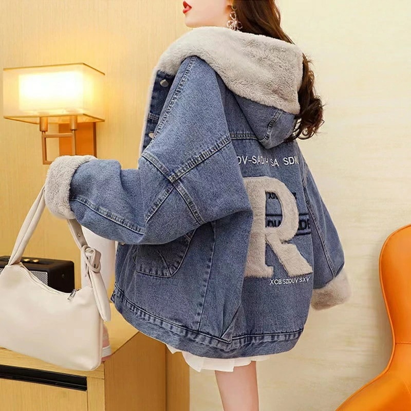 【期間特典】デニムコート 冬 デニムジャケット ファーコート ジージャン 裏起毛 レディース アウター ボアブルゾン フード付き フェイクファー 防寒 厚手 もこもこ あったか ふわふわ 暖かい シ
