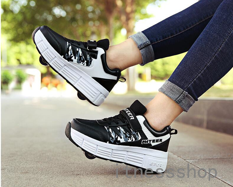 【本日限定激安格】プレゼント 大人 子供 ローラーシューズ ローラースケート 初心者 インラインスケート キッズ/大人 メンズ 靴 子供用運動靴 スポーツ 男女兼用 スニーカー ギフト 2輪 2WAY