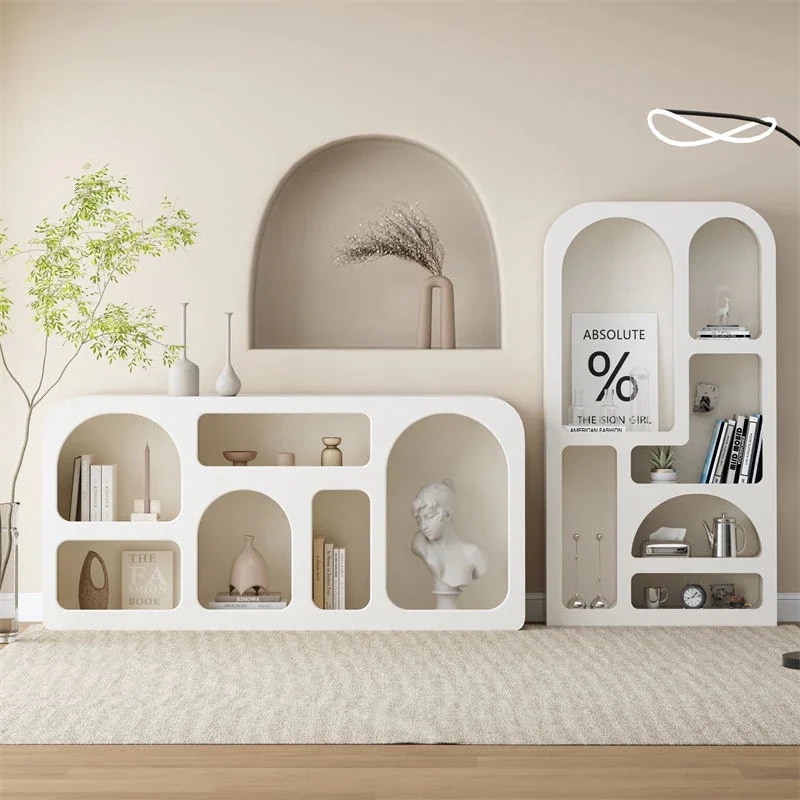 マントルピース シェルフ ホワイト 白 収納ラック ディスプレイ 横置き 棚 キャビネット シンプル デザイン 韓国インテリア [幅120cm 高さ75cm 奥行30cm]【完成品】