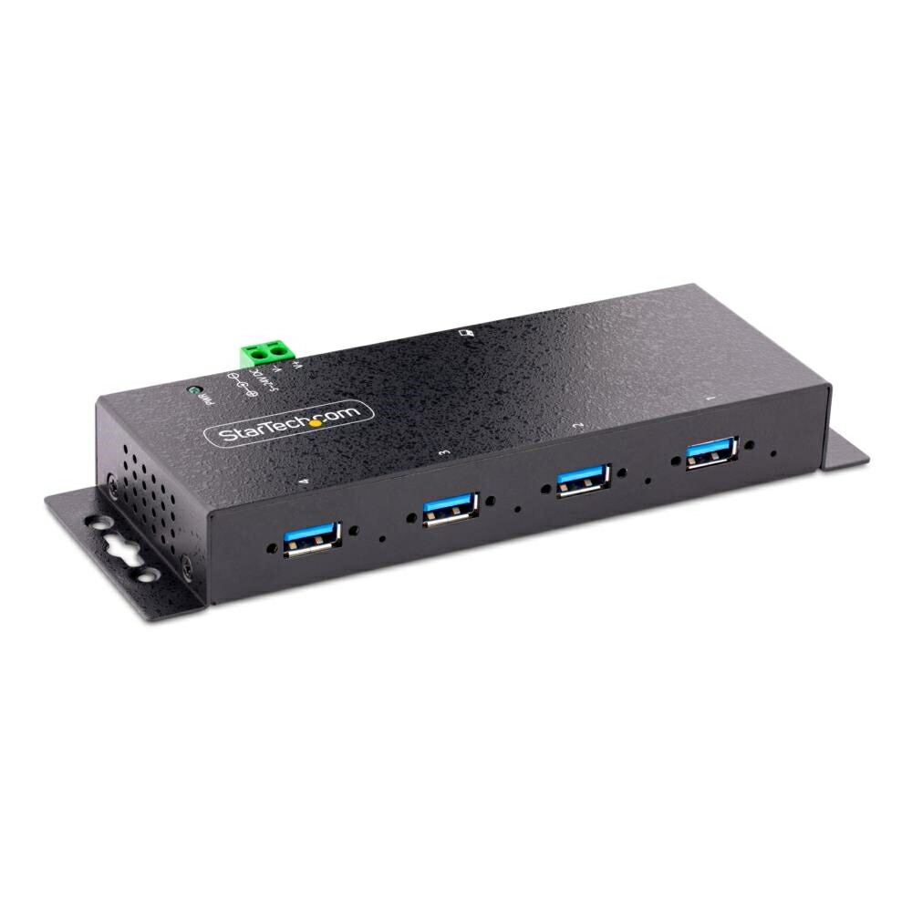 StarTech.com [5G4AINDNP-USB-A-HUB] USBハブ/USB 3.0(5Gbps)接続/4ポート(4x USB-A)/産業用メタル筐体/ESD保護/サージ保護/DINレール