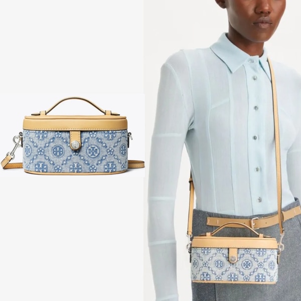 T MONOGRAM DENIM VANITY CASE POWDER BLUE 167749 POWDER BLUE