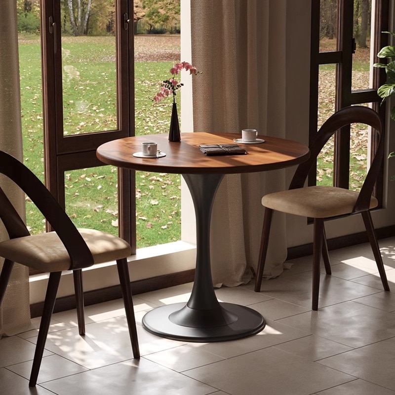 ラウンドテーブルシンプルな家庭用アパートチューリップ中世のダイニングテーブルコーヒーミルクティーショップ交渉交渉テーブルカジュアルバーテーブル