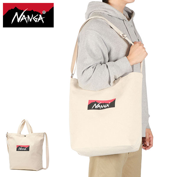 メンズ レディース 大きめ コットン 軽量 大容量 肩掛け 斜め掛け ショルダー 2WAY B4 LOGO CANVAS TOTE 2 WAY BAG NA2253-3A504