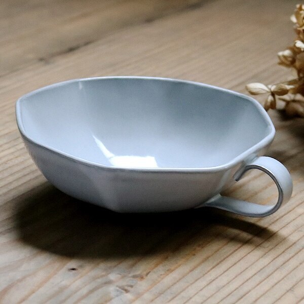 スープカップ 330ml アミューズ 陶器 食器 笠間焼 日本製 マグ スープマグ 八角形