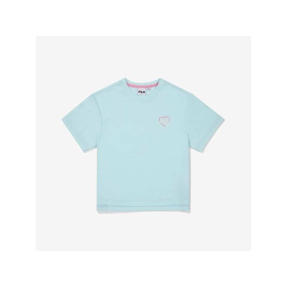 [FILA KIDS] ハートシリーズ T シャツ (FK2RSF2G01F_PMI) Q0ZFK2RSF2G01FPMI