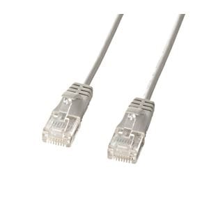 (まとめ)サンワサプライ カテゴリ6準拠極細LANケーブル (ライトグレー5m) KB-SL6-05(×5セット)
