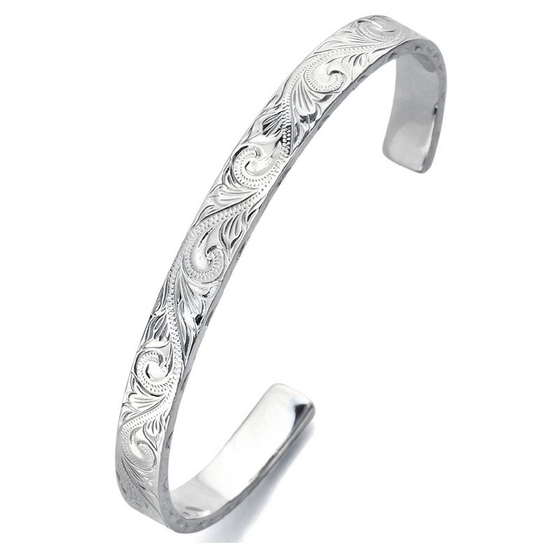 送料無料 メンズ レディース バングル シルバー b0698 ハワイアンジュエリー スクロ