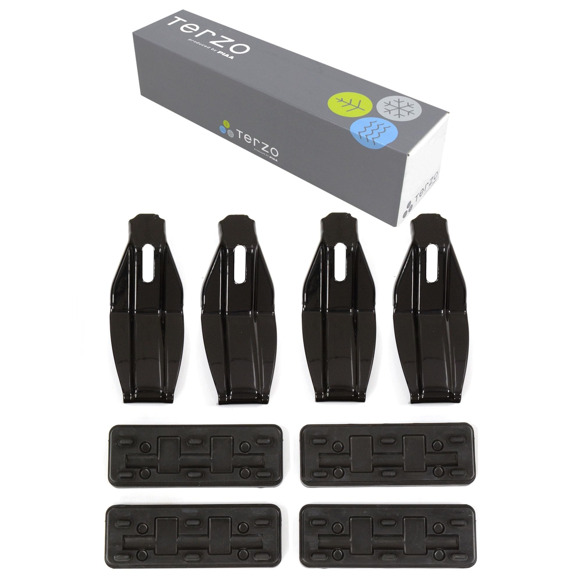 Terzo テルッツォ (by PIAA) ベースキャリア 車種別取付ホルダーセット 4個入 ブラック 【SUZUKI】 スペーシア/年式:R5.11 型式:MK54S.94S 【MAZDA】 フレア