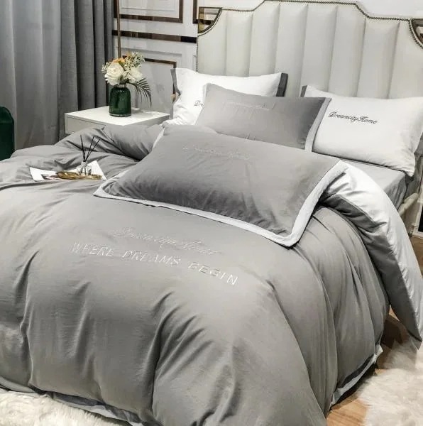 【急速出荷!】【新作入荷】プレゼント 枕カバー 風 ベッド用 4点セット ふとんカバー 四季通用 掛け布団カバー 敷き布団カバー 可愛い 新生活 寝具セット 布団カバー シーツセット orange