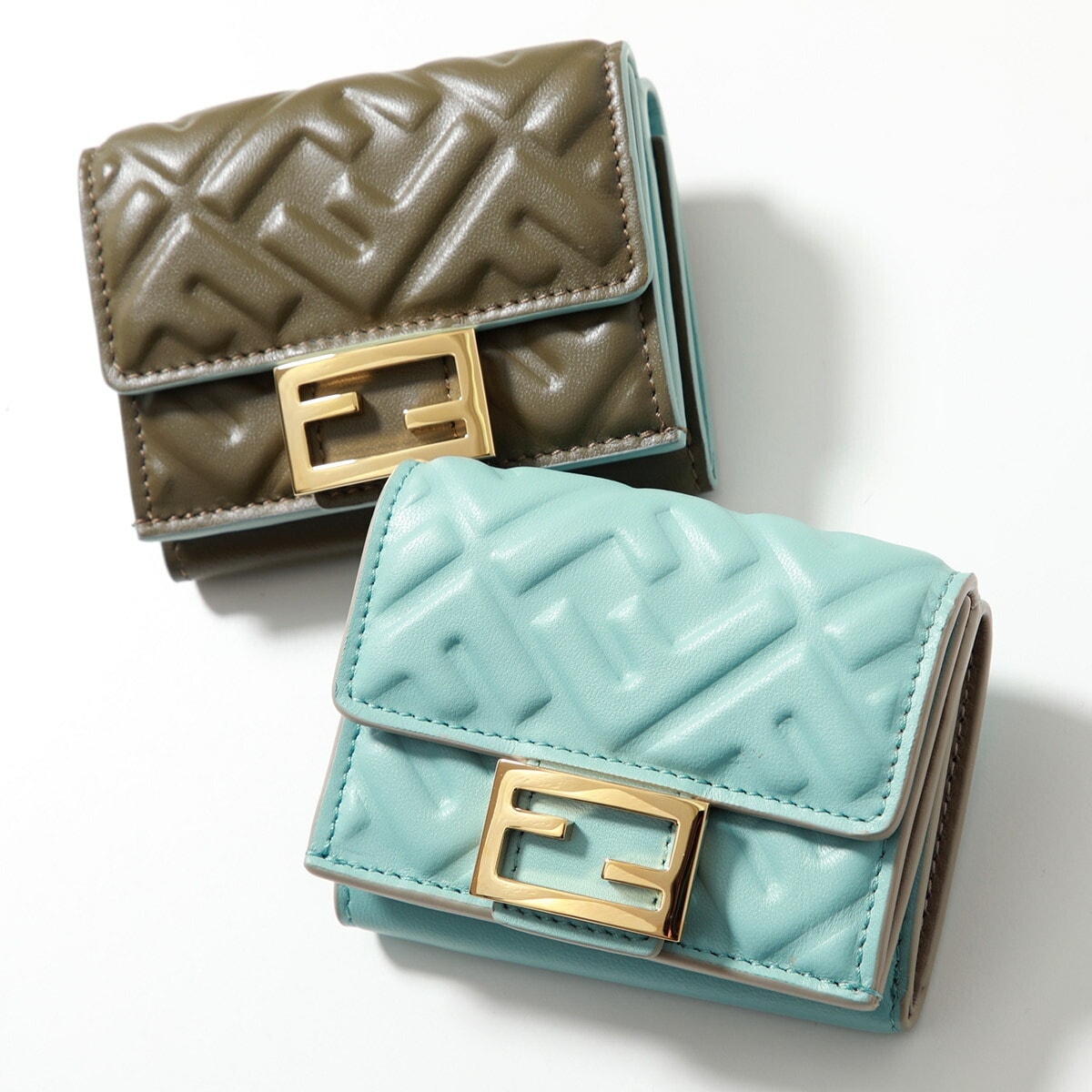 FENDI フェンディ 三つ折り財布 BAGUETTE バゲット 8M0395 AT00 レディース マイクロ ミニ財布 FFロゴ ズッカ柄 レザー カラー2色
