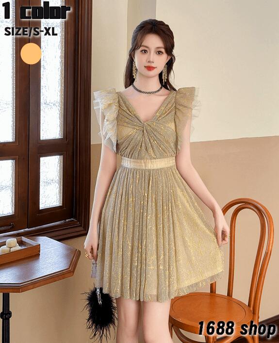 お買い得2025 タイトワンピース 姫系ワンピース　花柄　ワンピース Aライン ミニ インポート ひざ丈 ミドル丈 エレガント　韓国ファッション シンプル Vネック パーティドレス ノースリープ　お嬢 5,314円