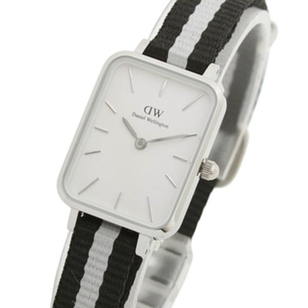 ダニエルウェリントン DANIEL WELLINGTON Quadro 20x26mm Black & Grey NATO Silver White DW00100676 腕時計 レディース ホワ