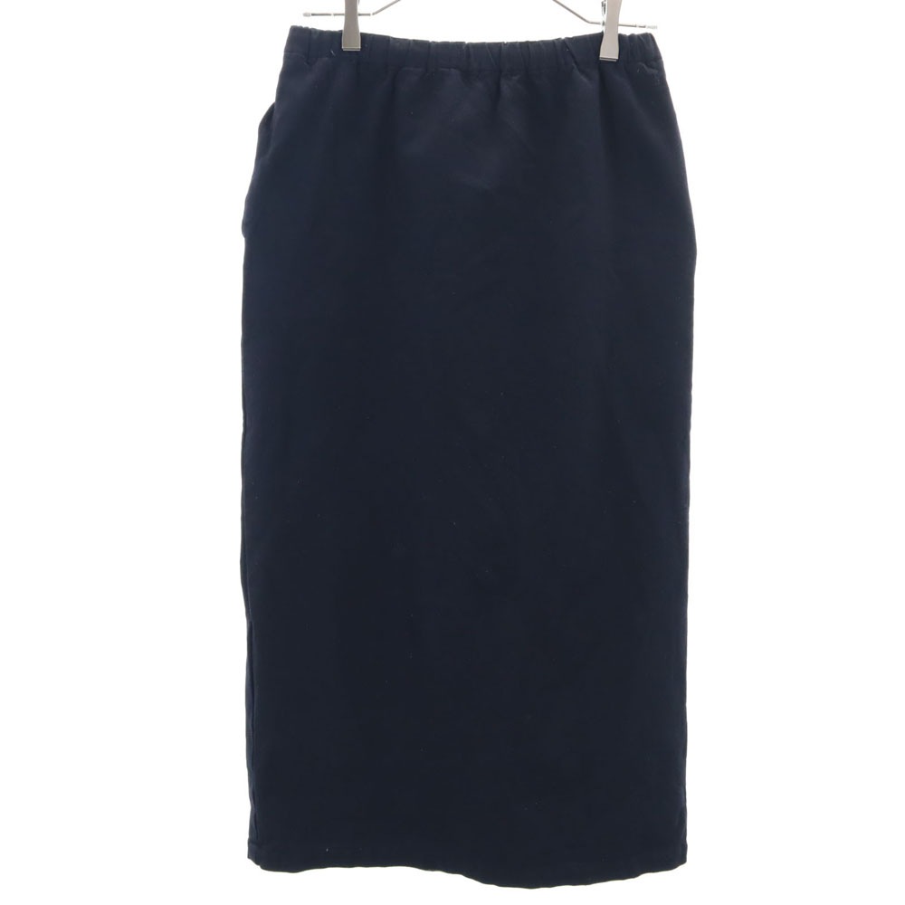 80s 90s オールド ロング丈 タイトスカート ネイビー ウエストゴム レディース