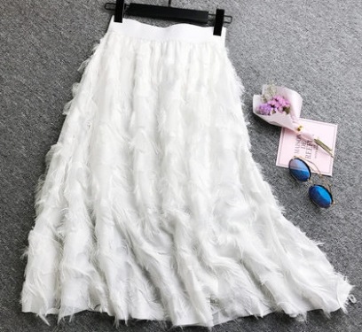 シャギーロングフレアスカート ボトム スカート フレア ロング丈 ウエストゴム 爽やか かわいい 可愛い きれいめ 目立つ 上品 おしゃれ かっこいい レトロ アジアン 可愛い こなれ感