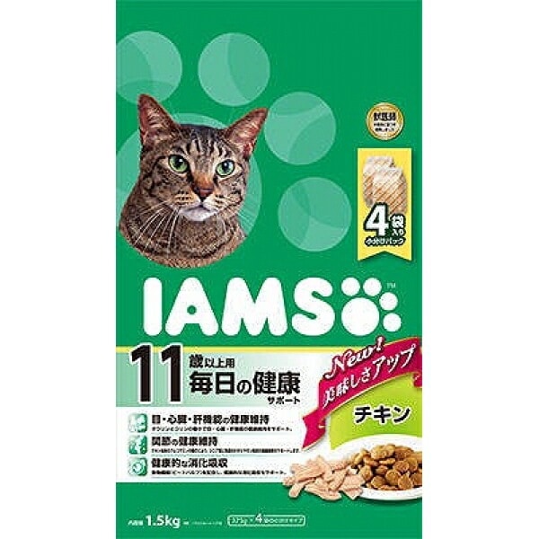 （まとめ買い）マース アイムス 11歳以上用 毎日の健康サポート チキン 1.5kg 猫用フード [x3]
