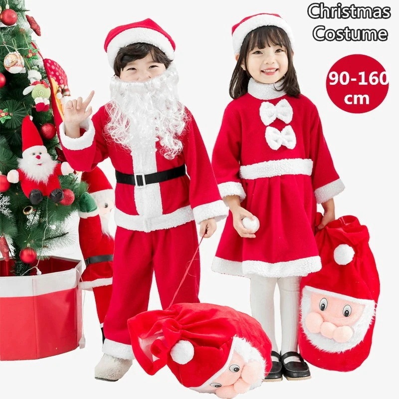 即納あり クリスマス衣装 サンタクロース 衣装 子供 女子 男子 キッズ クリスマス コスプレ サンタ コスプレ衣装 サンタコス 仮装 キッズ 子供服 コスチューム 帽子付き kz283z