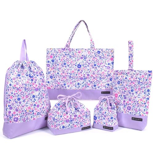 COLORFUL CANDY STYLE 入園入学セット キルティング 撥水タイプ フラワー模様のエアリーシャワー（ラベンダー） はっ水 軽量 汚れにくい シワ防止 ノーアイロン 女の子 NM1027 11,600円