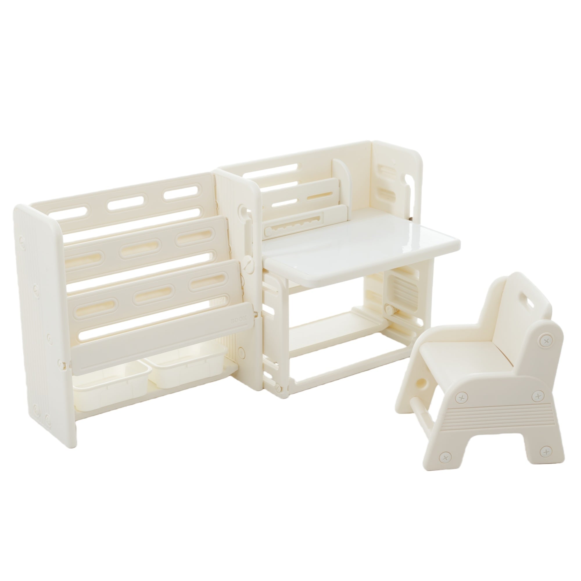 【国内発送】352絵本棚+折りたたみキッズデスク チェア セット 多機能 絵本ラック おもちゃ収納 省スペース お絵描きデスク 棚付き キッズテーブル ミニテーブル 子供用 学習色机セット 勉強机 学