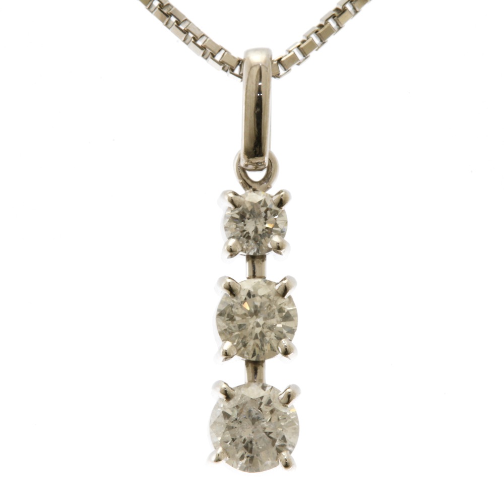 ネックレス Pt850プラチナ ダイヤモンド 中古 美品