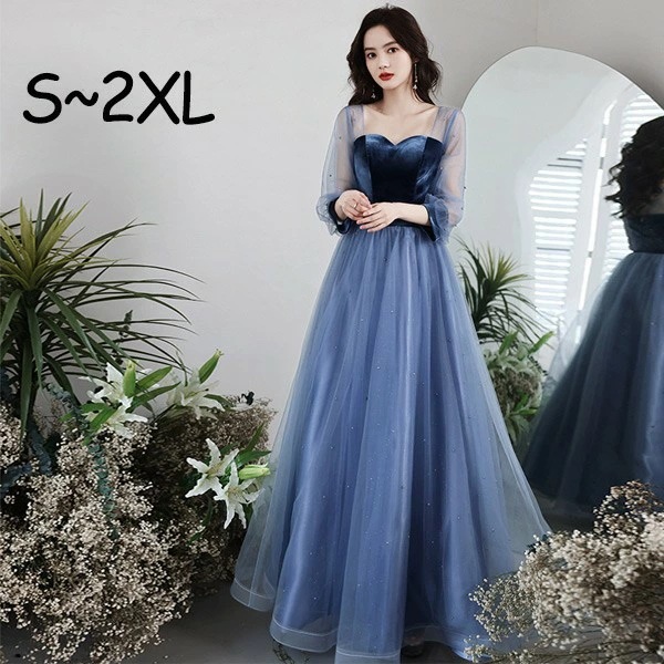 新品ドレス 大人 ピアノ 発表会 演奏会用ドレス 演奏会 イブニングドレス 結婚式 母親 ピアノ発表会 中学生 パーティードレス 発表会ドレス レディースドレス ロング丈 半袖 編み上げ 二次会 女子