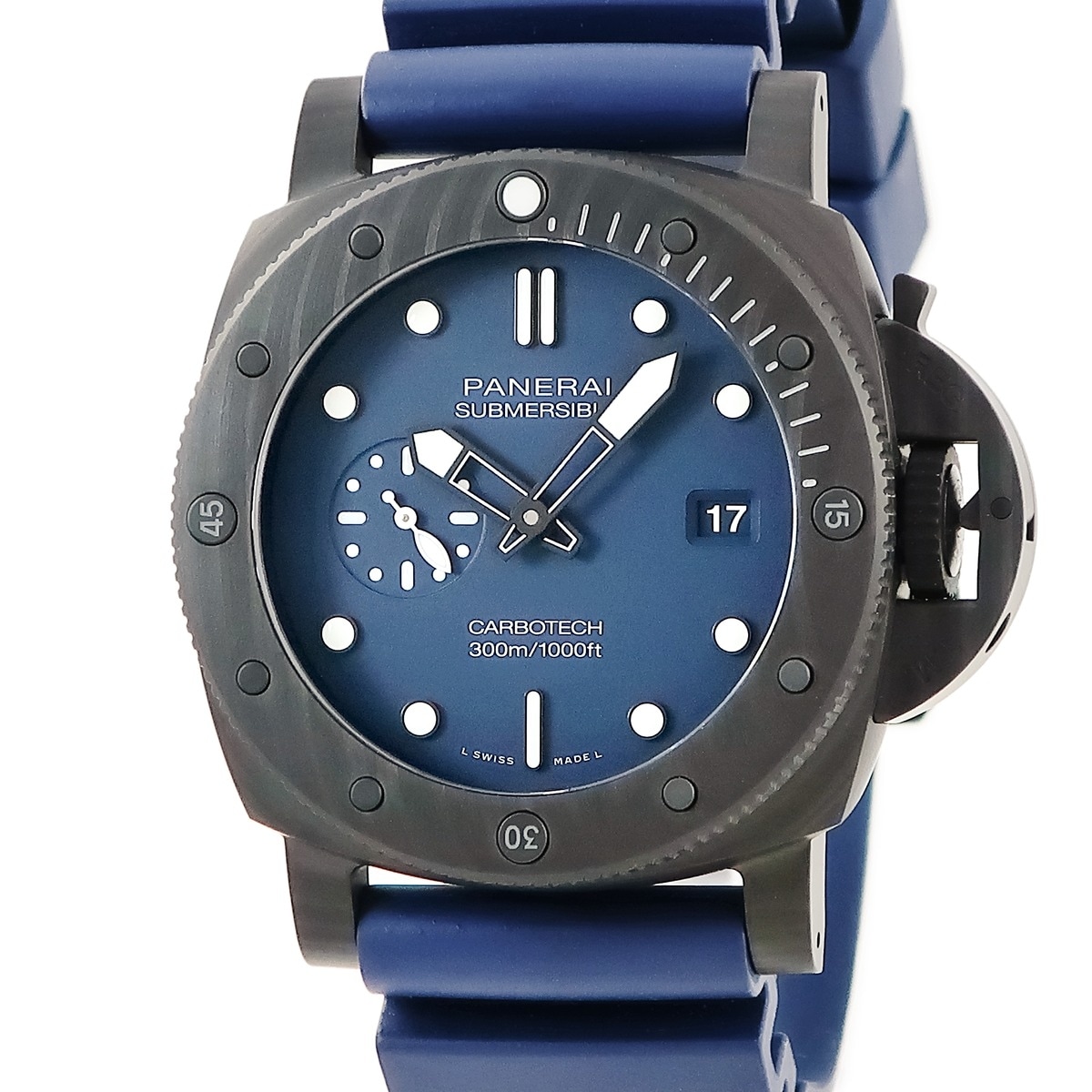 サブマーシブル クアランタクアトロ カーボテック PAM01232 Y番 自動巻き メンズ 新品同様 Y番 ブルー 3年保証 679,800円
