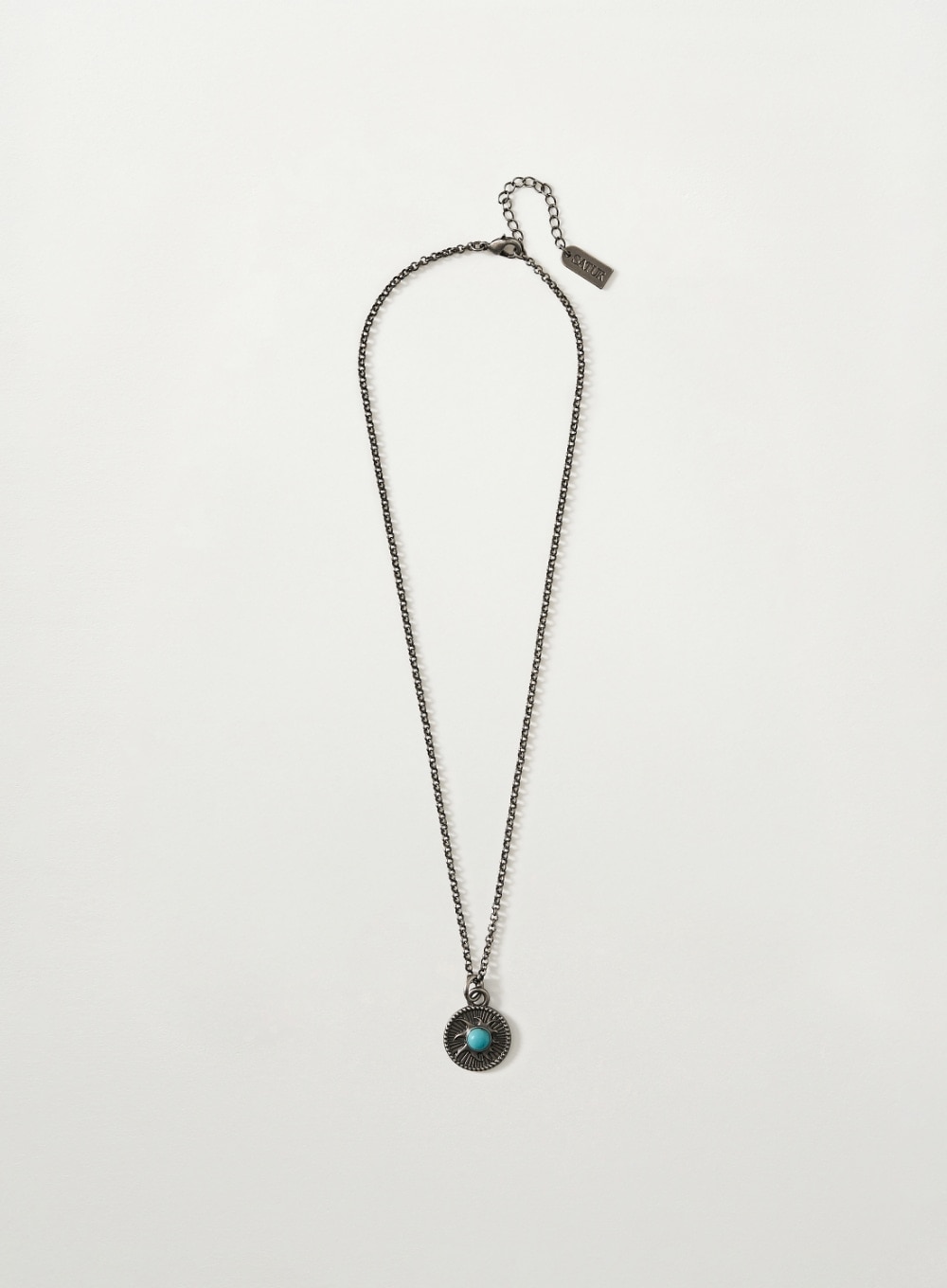 【SATUR】26SS SUN RETRO SYNTHETIC TURQUUOISE NECKLACE : SILVER