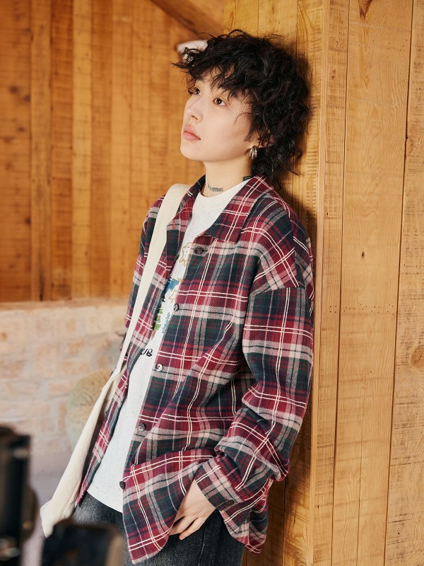 タコフランネルクリスマスチェック柄レトロカジュアルシャツトップス秋冬長袖シャツレディース 6,327円