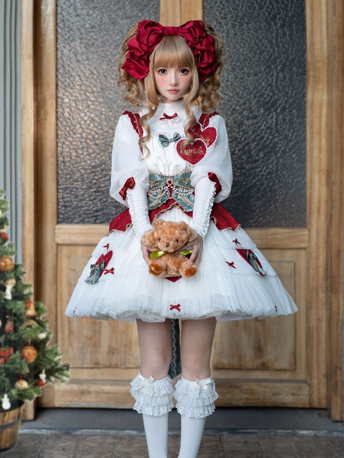 ウィンターカーニバルロリータロリータ甘くて可愛い長袖クリスマスドレス秋冬スーツ