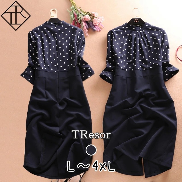 【2枚購入で100円OFF】【即納】水玉 ワンピース 結婚式 パーティードレス 大きいサイズ ワンピース レディース ワンピース フォーマル ワンピース パーティドレス ひざ丈 パーティードレス 二次