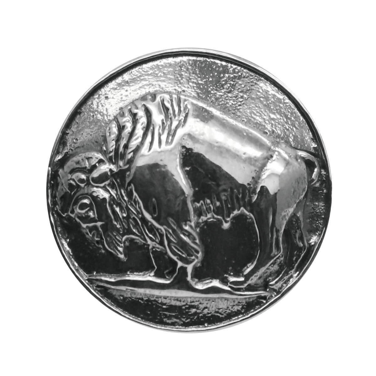 コンチョ ボタン 1個売り シルバー925製 バッファロー ネジ式 ループ式 DIY 手芸 パーツ