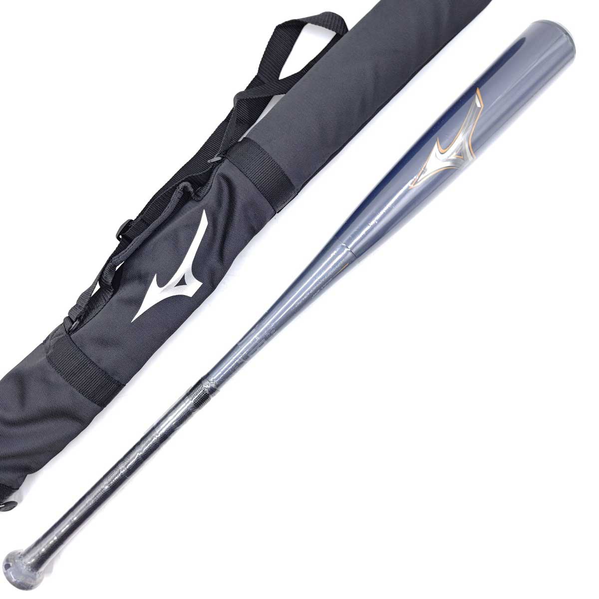 【中古・未使用品】ミズノ 軟式用バット ビヨンドマックスレガシー トップ FRP製 83cm/平均710g 1450 ネイビー×ゴールド 1CJBR19083 MIZUNO 専用バットケース付