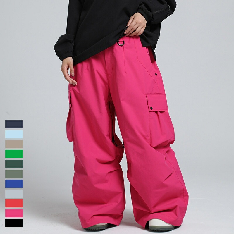 スノーボードウェア ロングパンツ スキーウェア スノボウェア レディース メンズ ボトムス カーゴパンツ ワイドパンツ 無地 ズボン ゆったり スノボパンツ スノーボードパンツ 単品