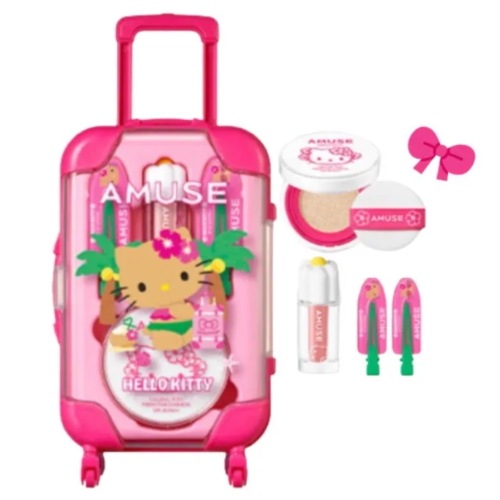 【キティちゃん】 クイックメイクアップ ミニキャリアセット（ミニクッション+ミニティント+ヘアピン2種） / 韓国正規品）